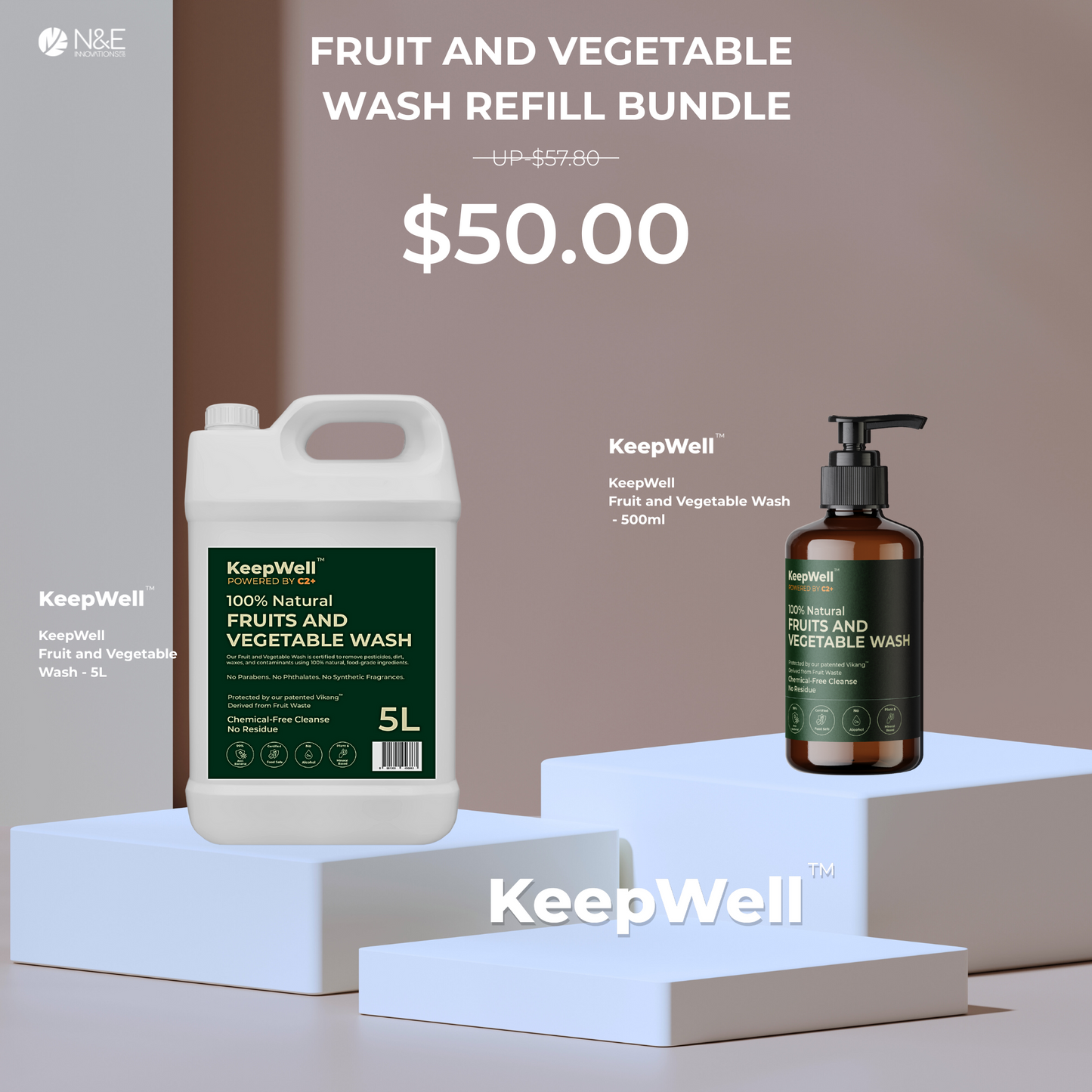 KeepWell Fruits and Vegetable Wash Refill Bundle